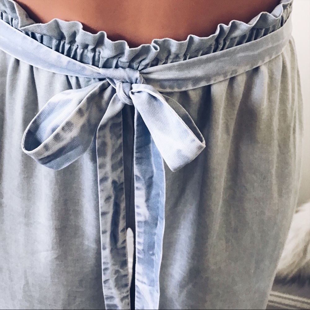 100% Tencel Wide Leg Tie Waist Crop Pant - Picture 7 of 9